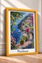 Positano Bougainvillea and Lemon Patika Framed Painting Italy Poster Living Room Kitchen Wall Decor Itp043 - 2