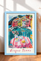 Cinque Terre Balcony Breakfast Framed Painting Italy Poster Living Room Kitchen Wall Decor Itp014