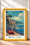 Bella Vista Written Red Classic Car Framed Painting Italy Poster Wall Decor Itp030 - 3