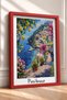 Positano Bougainvillea and Lemon Patika Framed Painting Italy Poster Living Room Kitchen Wall Decor Itp043 - 2