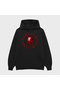 Unisex Bathing Chinese Red Printed 3 Thread Raster Hoodie Sweatshirt