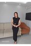 Stoned Shoulder Padded Belt Accessory Midi Length Slit Dress