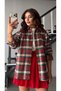 Red-green plaid pattern shirt