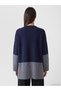 Ozmarka New Season Navy Blue Crew Neck Patterned Women's Knitwear Sweater - 4