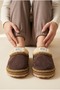 Women'S, Suede Textured, Fur Lined, Embroidery Detailed, Plush Detailed, Soft Sole House Slippers - 5