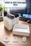 2.5 Inch Hdd Ssd Storage Box with Lid and Compartments Hard Disk Organizer Desktop Disk Organizer White