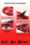 Red Blade Race Car 405 Piece Blocks 2.4Ghz Remote Control - Bluetooth Controlled Via Mobile App Bpa-Free Quality Abs Plastic Technical Building Blocks Toy Set - 4
