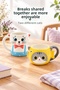 Set of 2 Mugs with Bow Tie and Fish-Themed Cat Figures, 450 ml - 5