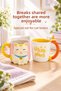 Pink and White 2-Piece Mug Set with Cat Figure, 405 ml and 435 ml - 5