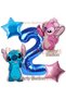 Lilo Stitch and Angel 2 Year Old Navy Blue Number and Star Foil Balloon Birthday Party Set - 4