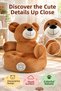 Teddy Bear Plush Cushion 45 cm Brown Children's Seat Soft Sitting Cushion for Play and Reading Corner! - 2
