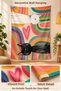 Cat and Rainbow Pattern Modern Abstract Stain Resistant Fabric Wall Covering Wall Tapestry Tapestry - 4