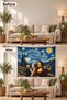 Mona Lisa Girl with Pearl Earring Starry Night Art Collage Stain Resistant Wall Covering Wall Tapestry Tapestry - 5