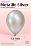 12 Inch Metallic Silver Latex Balloon 100 Pieces 30 cm Party and Organization Balloon - 2