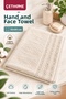 Çethome Beige Color Motif Hand and Face Towel
