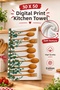 Cute Spoons Dish Drying Towel 35X50 cm Cotton Patterned Kitchen Cloth - 6