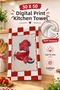 Cute Red Motor Dish Drying Towel 35X50 cm Cotton Patterned Kitchen Cloth - 6
