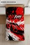 Red Furry Red Race Car Patterned Digital Printed Single Boy's Duvet Cover Set - with Sheets - 3