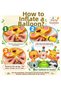 Safari Animals Concept 1 Year Old Blue Balloon Set 7 Piece Animal Balloon with Hat Birthday Set Lion Giraffe Frog Koala Bear Raccoon Balloon - 6