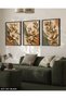 Textured Appearance Soft Color Flower 3 Piece Wooden Framed Painting Act
