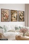 Textured Appearance Floral Landscape and Lily 3 Piece Wooden Framed Painting Act