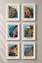 6 Piece Cinque Terre and Positano Framed Art Set Italy Posters Wall Decor Sixit13