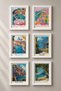 6 Piece Bella Italia Framed Painting Set Italy Posters Living Room Kitchen Gallery Wall Sixmx16