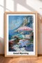 6 Piece Mediterranean Beach Umbrellas Framed Painting Set Italy Posters Wall Decor Sixit39 - 5