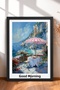 6 Piece Mediterranean Beach Umbrellas Framed Painting Set Italy Posters Wall Decor Sixit39 - 5