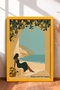 Rilassati E Basta Written Beachside Woman Framed Painting Italy Poster Wall Decor Itn029
