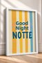 Buona Notte Written Striped Typography Framed Painting Italy Poster Living Room Kitchen Wall Decor Itn034 - 2