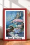 6 Piece Mediterranean Beach Umbrellas Framed Painting Set Italy Posters Wall Decor Sixit39 - 5