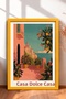 Casa Dolce Casa Written Sea Terrace Framed Painting Italy Poster Living Room Kitchen Wall Decor Itn045