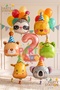 Safari Animals Concept 1 Year Old Circus Balloon Set 17 Piece Animal Balloon with Hat Birthday Set Lion Giraffe Frog Koala Bear Raccoon Balloon