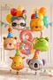 Safari Animals Concept 1 Year Old Circus Balloon Set 17 Piece Animal Balloon with Hat Birthday Set Lion Giraffe Frog Koala Bear Raccoon Balloon