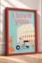 Ti Amo Written Colosseum and Classic Scooter Framed Painting Italy Poster Wall Decor Itn047 - 2