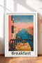 Colazione Breakfast at Sunset Framed Painting Italy Poster Wall Decor Itn027