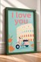 Ti Amo Written Colosseum and Classic Scooter Framed Painting Italy Poster Wall Decor Itn047 - 2