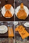Mustard 12-Piece Fabric Napkin Set 45X45Cm |   25 Pieces with Pearl Ring and Bag |   Guest House and Dowry Tableware Presentation Napkin - 5