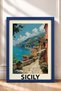 Stone Pathway Framed Painting on Sicilian Coast Italy Poster Living Room Kitchen Wall Decor Itp011 - 3