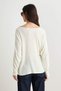 Ecru Boat Neck Knitwear Oversize Slim Sweater Twoaw27Kz00351 - 2