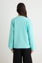 Turkuaz Oversize/Geniş Kalıp Bisiklet Yaka İspanyol Kol Örme T-Shirt TWOAW27TS00130 - 2
