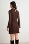 Brown Lace A-Line/A Bell Form Spanish Sleeve Short / Mini Lined Knitted Dress Twoaw27El00165 - 2