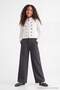 Anthracite Girls' Interlock Wide-Leg Sweatpants with Pockets Tkdaw27Ea00036 - 3