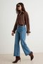 Dark Blue High Waist Ankle Length Wide Leg Jeans Twoaw27Je00228 - 3
