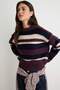 Navy Blue Tassel Detailed Soft Textured Knitwear Sweater Twoaw27Kz00335