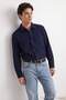 Navy Blue Oxford Regular Fit Pocket Detailed Lycra Men's Shirt Tmnaw27Go00037 - 6