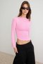 Dark Pink Straight Fitted Boat Neck Sleeveless Premium Soft Knitted Blouse Twoss26Bz00343