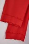 Red Ruffle Ribbed Knitted Pajama Set Thmaw27Pt00034 - 3