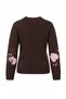 Brown Floral Pattern Thick Knitwear Sweater Twoaw27Kz00271 - 3